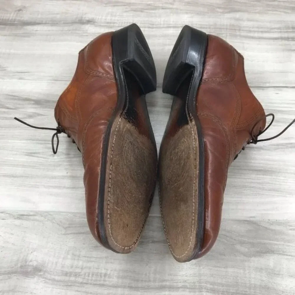 Florsheim Oxfords Men's 10.5 B Brogue Brown Leather Wingtip Dress Shoes